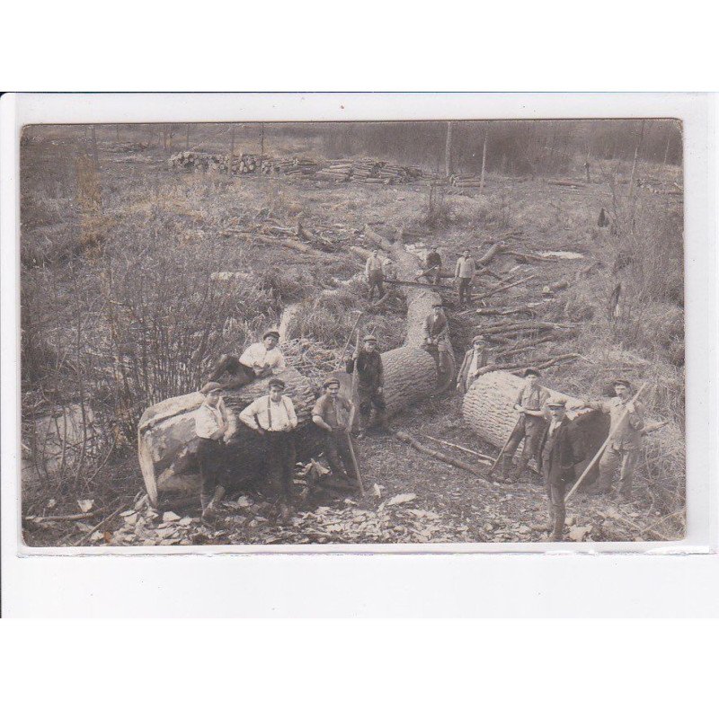FRANCE: à localiser, carte photo, bois, bûcherons - très bon état