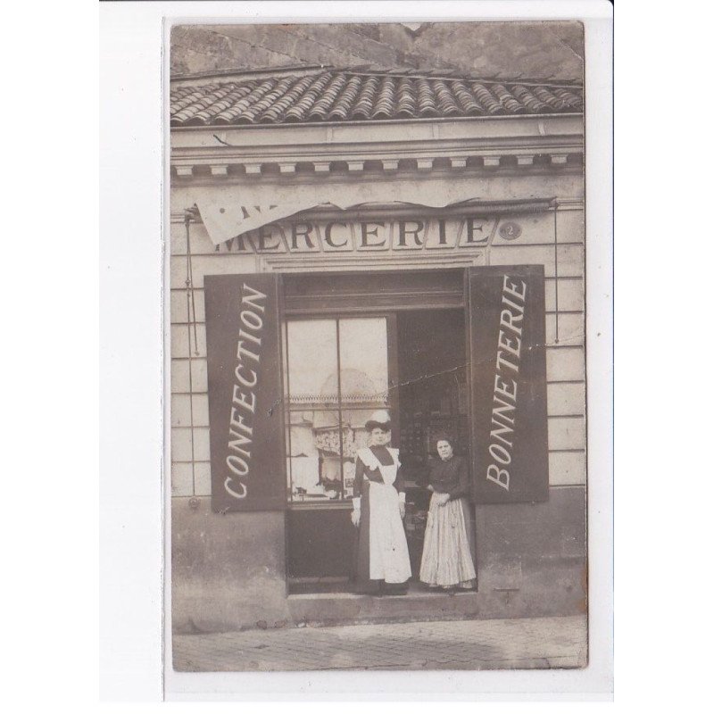 FRANCE: à localiser, carte photo, mercerie, confection, bonneterie - état
