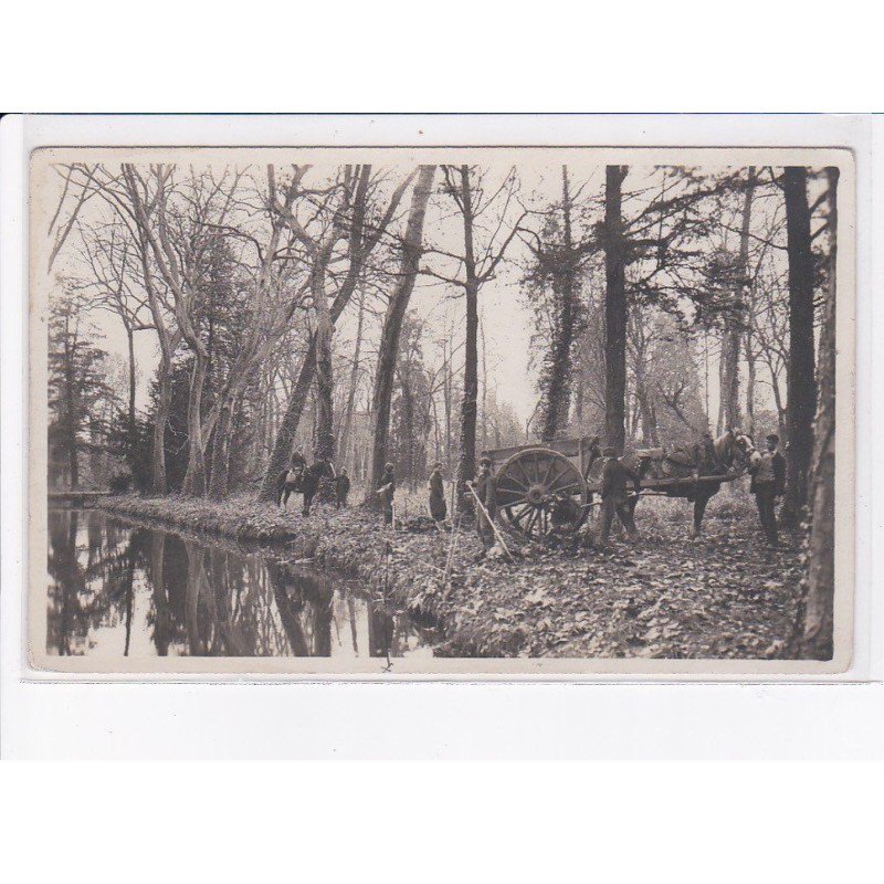 FRANCE: à localiser, carte photo, nettoyage en forêt, attelage - très bon état