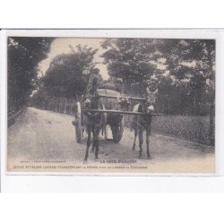 GIRONDE: attelage landais transportant la résine dans les landes de gascogne, ânes - très bon état
