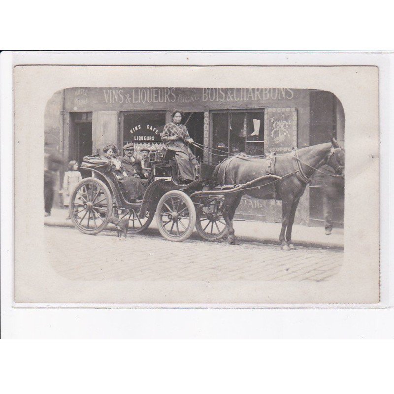 PARIS: café rigal, attelage, taxi femme cocher - très bon état