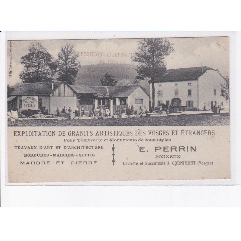 CORNIMONT: exploitation de granits artistiques des vosges et étrangers E. Perrin - état