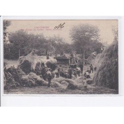 PUY-de-DOME: battage des gerbes, scène champêtre, agriculture - très bon état
