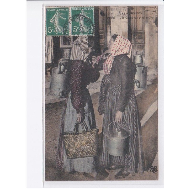 HAUTES-PYRENEES: les laitières et le secret (rare en couleur) - très bon état