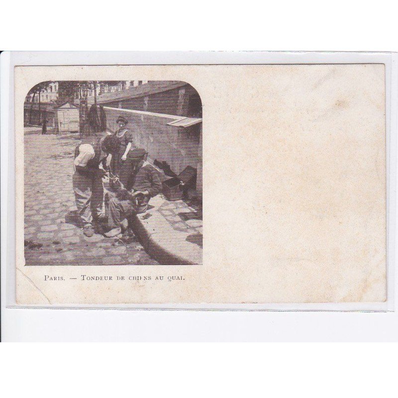 PARIS: tondeur de chiens au quai, petits métiers - état