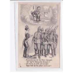 MILITAIRE: caricature illustrateurs, homme au toilette, femme royale et militaire - très bon état