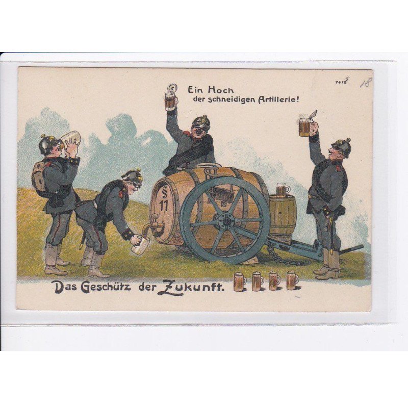 MILITAIRE: caricature illustrateurs, das geschütz der zukunft - très bon état