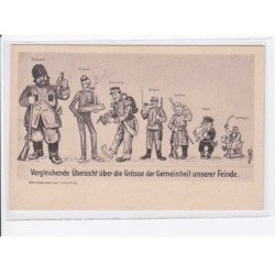 MILITAIRE: caricature illustrateurs vergleichende ubersicht uber die grosse der gemeinheit unserer feinde- très bon état
