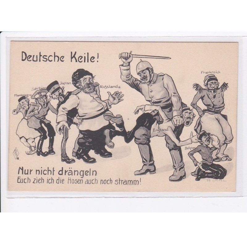 MILITAIRE: caricature illustrateurs deutsche keile! nur nicht drängeln - très bon état