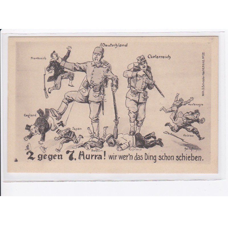 MILITAIRE: caricature illustrateurs 2 gegen 7 hurra! - très bon état