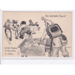 MILITAIRE: caricature illustrateurs die deutsche faust ausser dresche ist hier nichts zu holen - très bon état