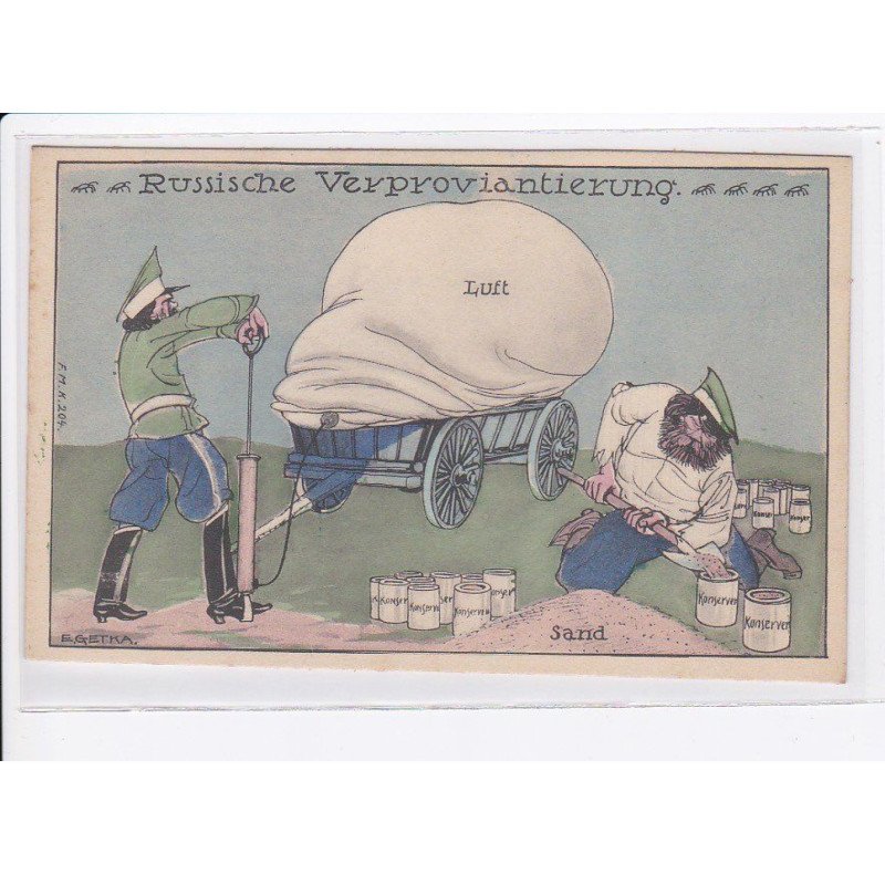MILITAIRE: caricature illustrateurs russische verproviantierung, lumft, sand - très bon état