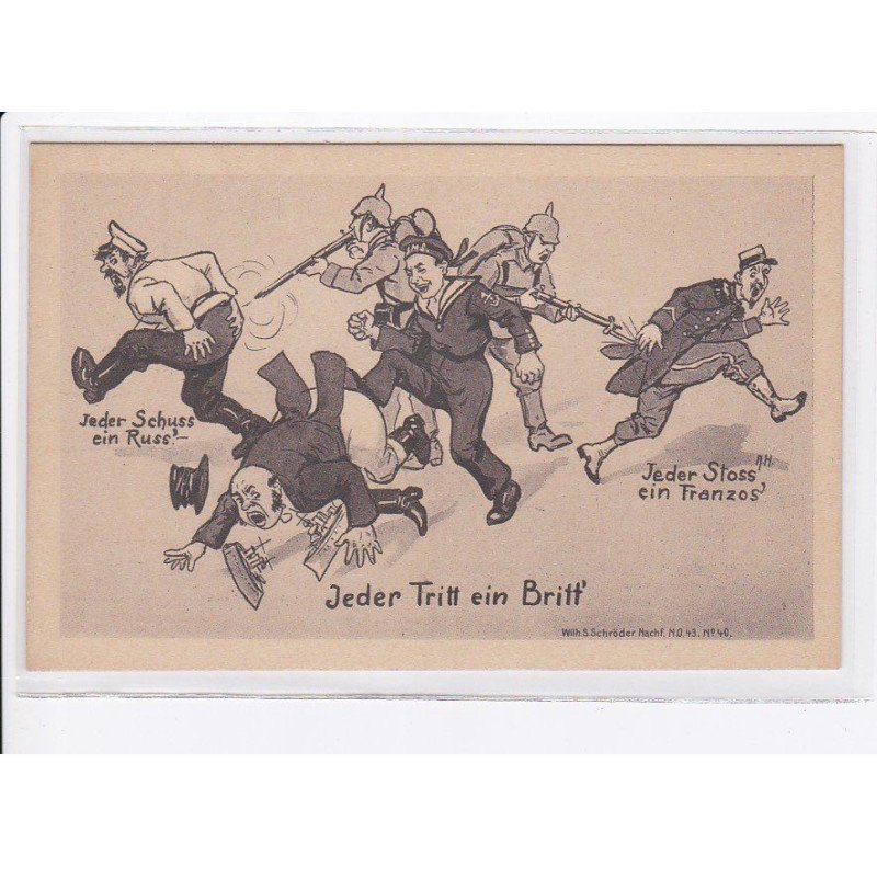 MILITAIRE: caricature illustrateurs jeder tritt ein brifff - très bon état