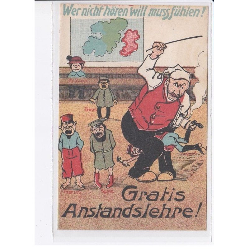 MILITAIRE: caricature illustrateurs wer nicht hören willmussfühlne! gratis anstandslehre! - très bon état