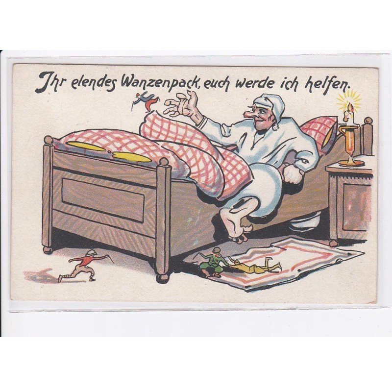 MILITAIRE: caricature illustrateurs ihr elendes wanzenpack euch werde ich helfen - très bon état