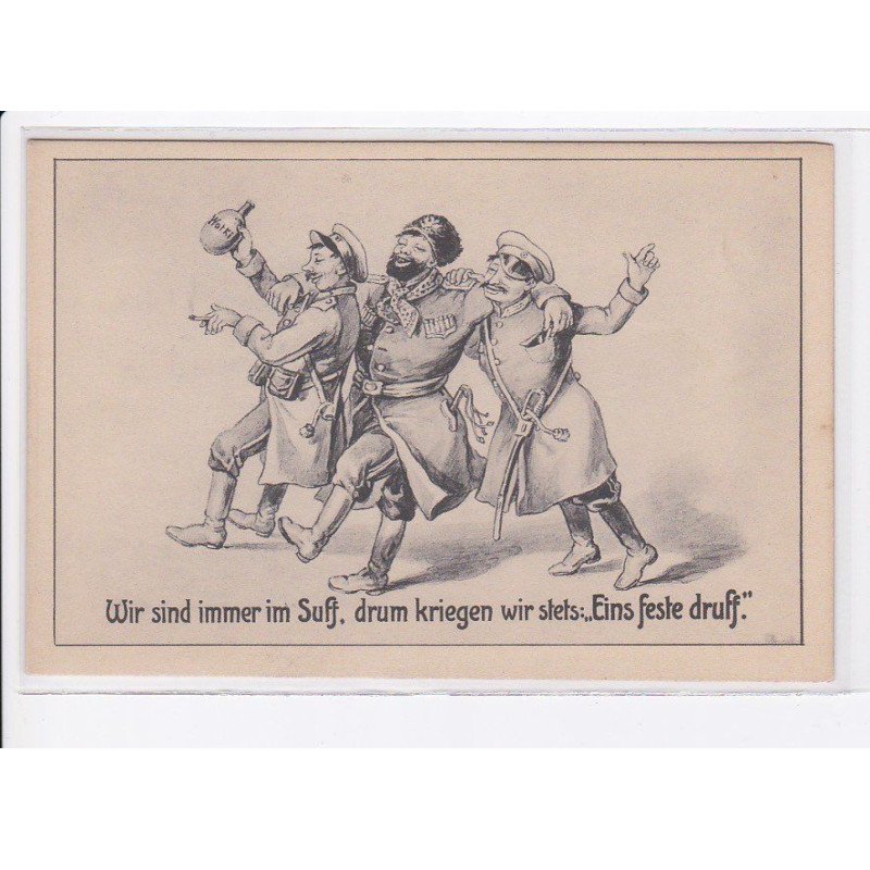 MILITAIRE: caricature illustrateurs wir sind immer im suft. drum kriegen wir stets - très bon état