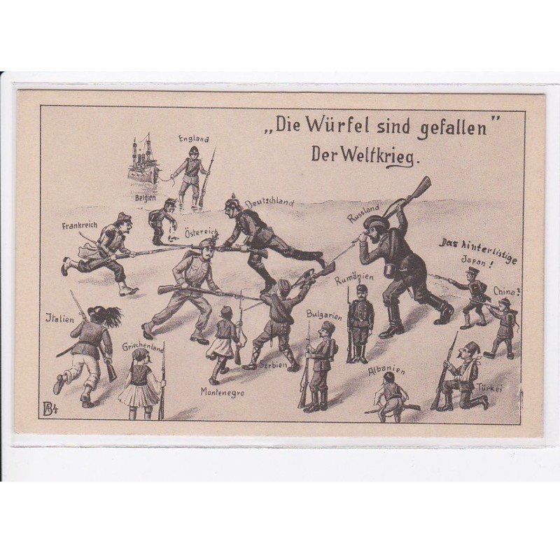 MILITAIRE: caricature illustrateurs die wurfel sind gefallen der welfkrieg - très bon état