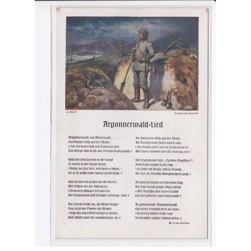 MILITAIRE: caricature illustrateurs argonnerwald-lied - très bon état