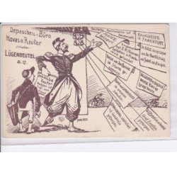 MILITAIRE: caricature illustrateurs depeschen büro havas u. reuter jnhaber lugenbeutel - très bon état