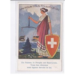 MILITAIRE: caricature illustrateurs un pour tous, tous pour un, en suisse, le peuple est souverain - très bon état