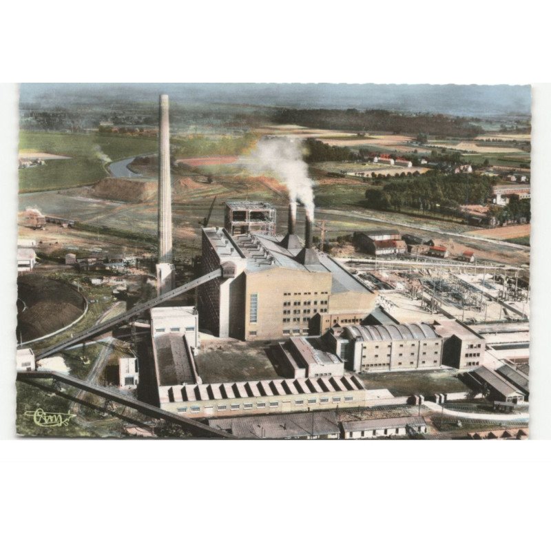 COMINES: la nouvelle centrale électrique, vue aérienne - très bon état