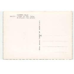 COMINES: l'hôtel de ville, l'église saint-chrysole, vue aérienne 10X15 - très bon état