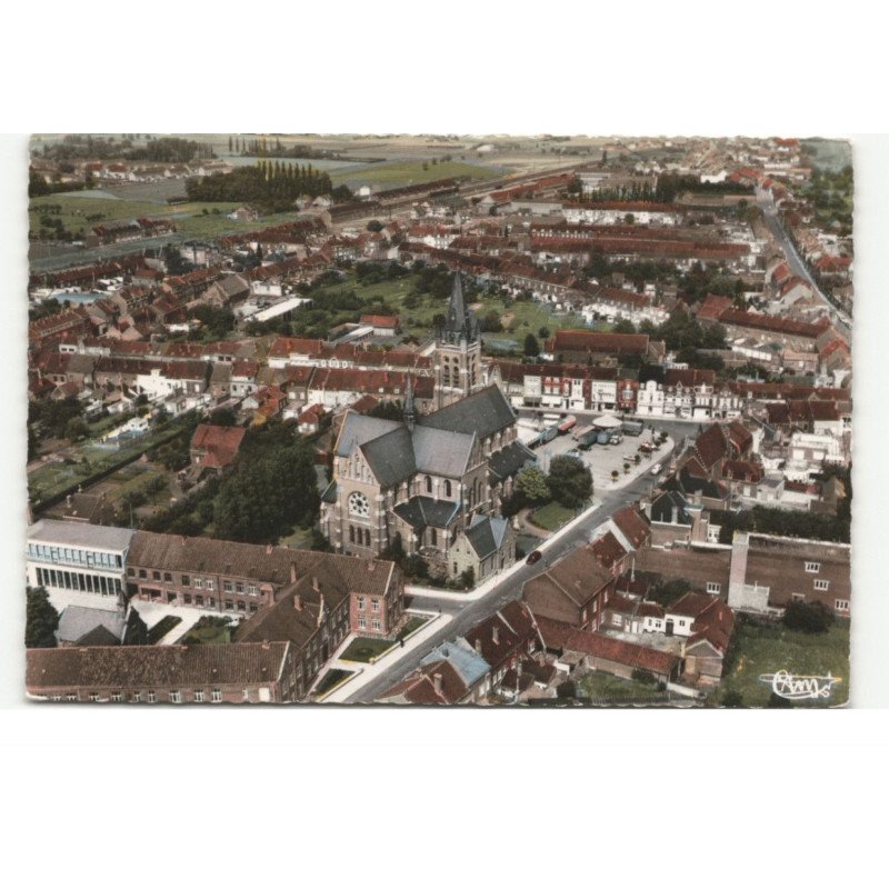 COMINES: vue aérienne 10X15 - très bon état