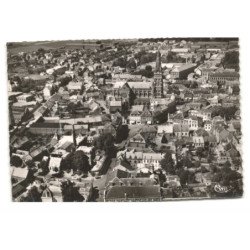 CAUDRY: vue aérienne, rue gambetta et l'église vue aérienne 10X15 - très bon état