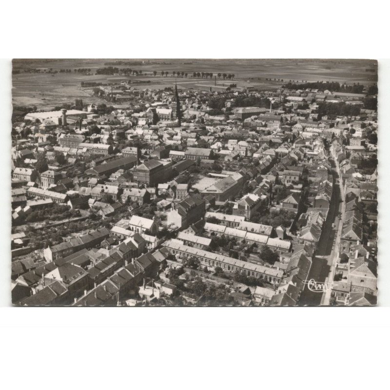 CAUDRY: rue de saint-quentin et rue de la paix vue aérienne 10X15 - très bon état