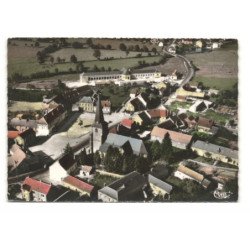 CORTIGNIES: grand' place, le groupe scolaire vue aérienne 10X15 - très bon état
