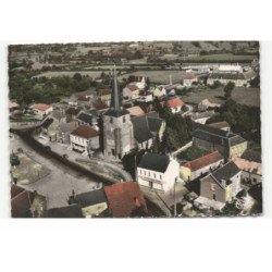 CORTIGNIES: l'église, la mairie vue aérienne 10X15 - très bon état