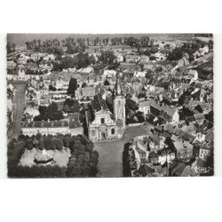CONDE-SUR-ESCAUT: place verte et rue notre-dame vue aérienne 10X15 - très bon état