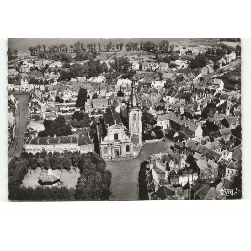 CONDE-SUR-ESCAUT: place verte et rue notre-dame vue aérienne 10X15 - très bon état