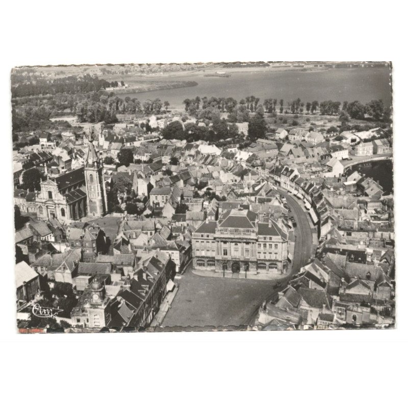 CONDE-SUR-ESCAUT: vue panoramique, étang chabaut-latour vue aérienne 10X15 - très bon état