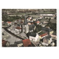 CORTIGNIES: l'église, la mairie vue aérienne 10X15 - très bon état
