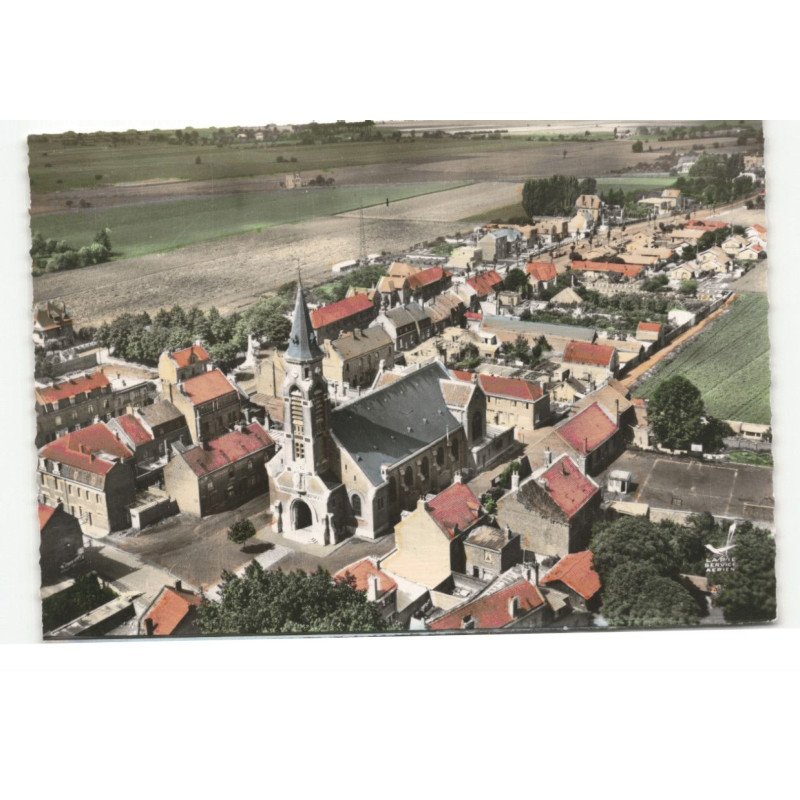 CHAPELLE-D'ARMENTIERES: église saint-waast vue aérienne 10X15 - très bon état