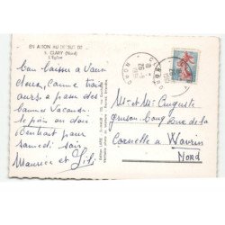 CLARY: l'église vue aérienne 10X15 - très bon état