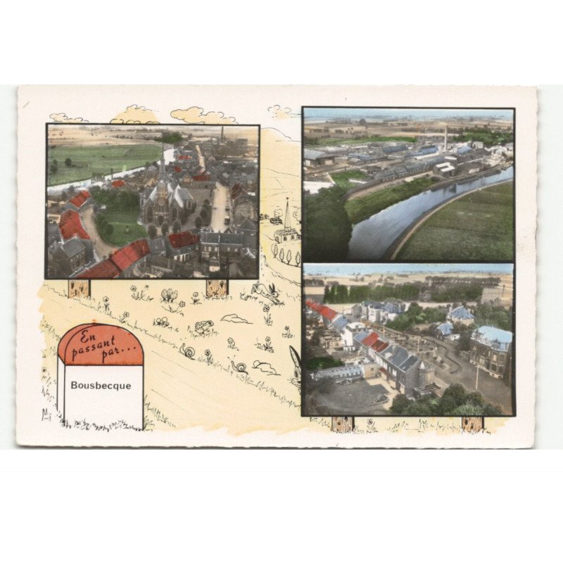BOUSBECQUE: en passant par... vue aérienne 10X15 - tres bon etat