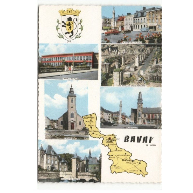 BAVAY: 6 vues vue aérienne 10X15 - tres bon etat