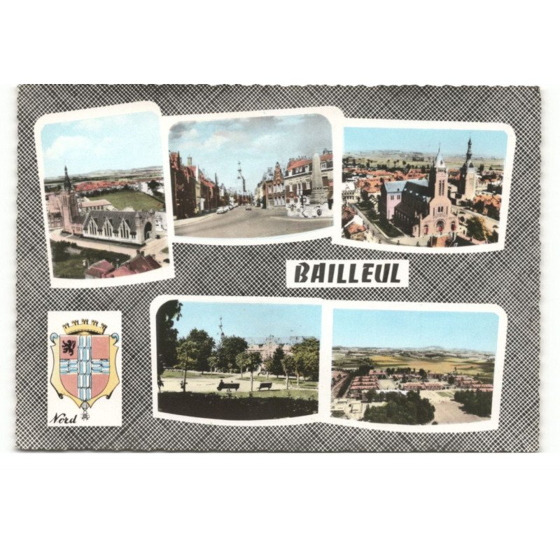 BAILLEUL: 5 vues vue aérienne 10X15 - tres bon etat