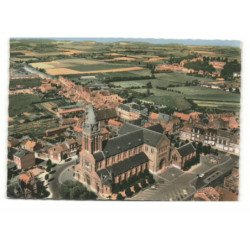 BAILLEUL: l'église saint-vaast vue d'avion vue aérienne 10X15 - tres bon etat