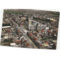 LA BASSEE: centre ville, église vue aérienne 10X15 - tres bon etat
