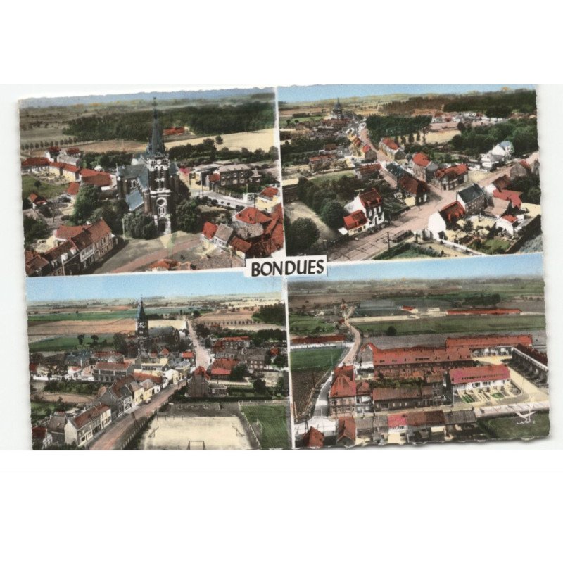 BONDUES: 4 vues vue aérienne 10X15 - tres bon etat