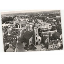 BAVAY: l'église l'hôtel de ville et la rue jehan lemaire vue aérienne 10X15 - tres bon etat