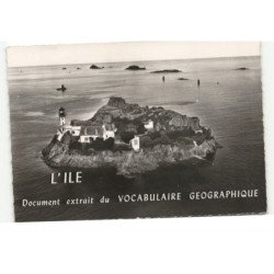 LAPIE: l'ile document extrait du vocabulaire géographique vue aérienne 10X15 - tres bon etat