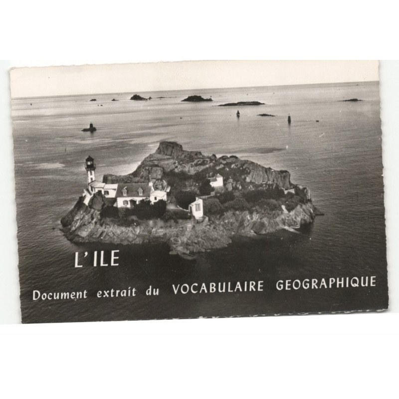 LAPIE: l'ile document extrait du vocabulaire géographique vue aérienne 10X15 - tres bon etat