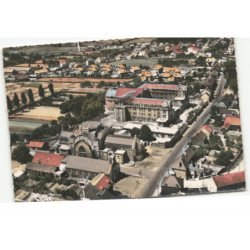 AULNOYE - AYMERIES: vue générale, léglise du sacré-coeur et pensionnat jeanne d'arc vue aérienne 10X15 - très bon etat