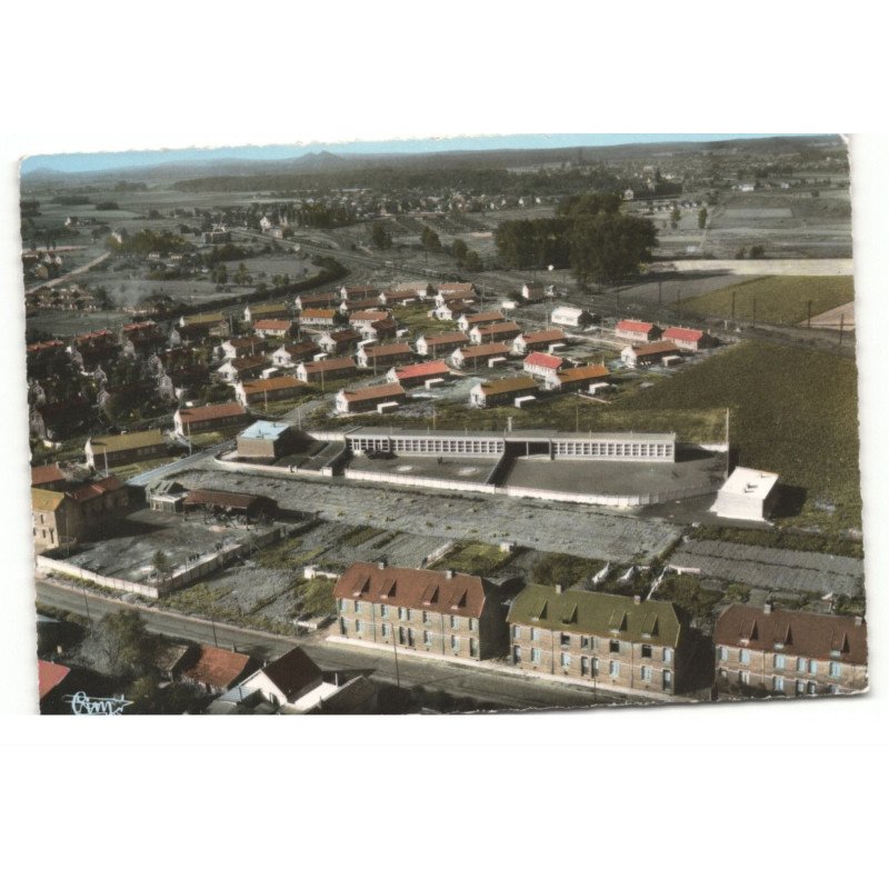 AUBY: le groupe scolaire et la cité du bon-air vue aérienne 10X15 - très bon etat