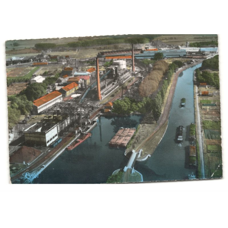 AUBY: société lorraine de carbonisation, le transvaal, vue aérienne 10X15 - très bon etat