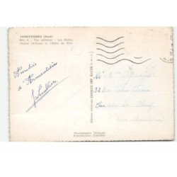 ARMENTIERES: les halles l'église saint-vaast et l'hôtel de ville vue aérienne 10X15 - très bon etat